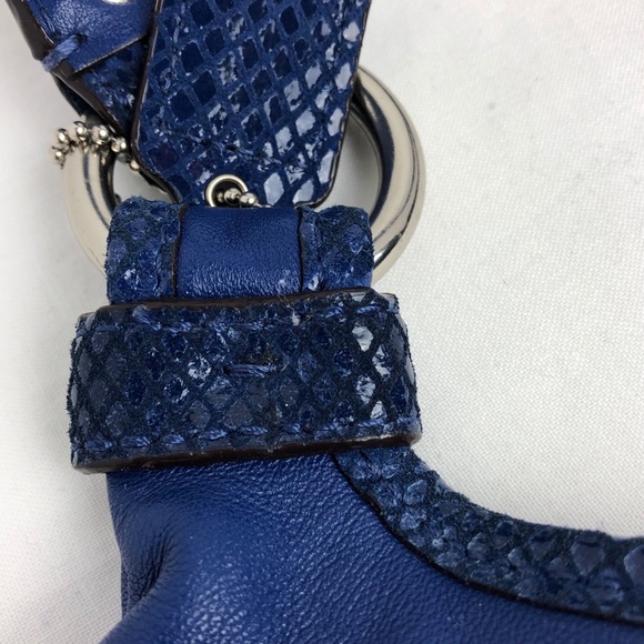Coach Leather Purse, Blue Silver Accents - Picture 8 of 15